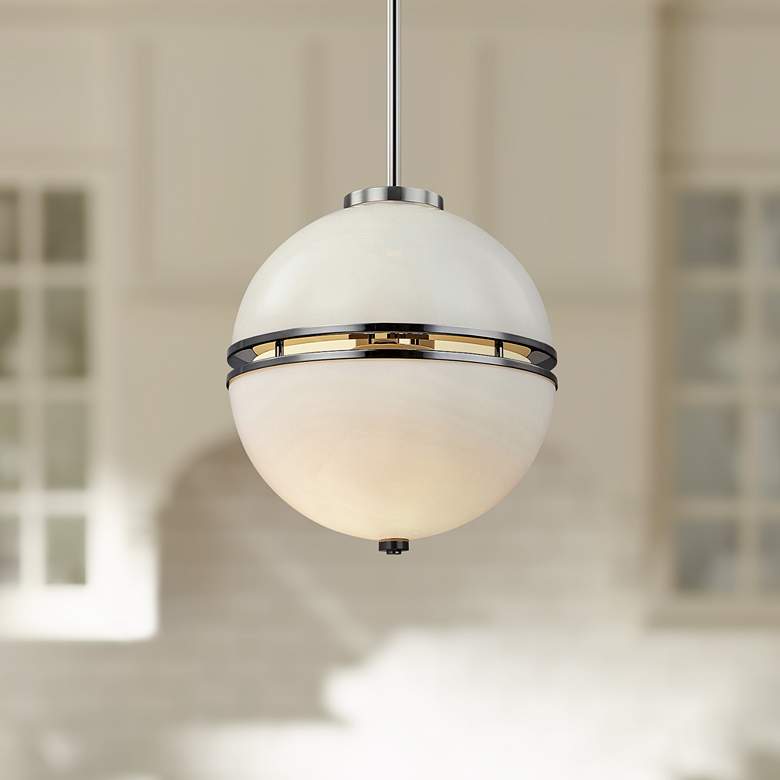 Image 1 Split 13" Wide Smoked Chrome Orb Pendant Light