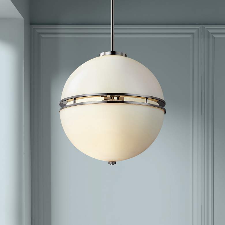 Image 1 Split 16 1/4" Wide Smoked Chrome Orb Pendant Light