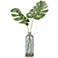 Split Leaf Philos 34"H Faux Plant in Glass Bottle Vase