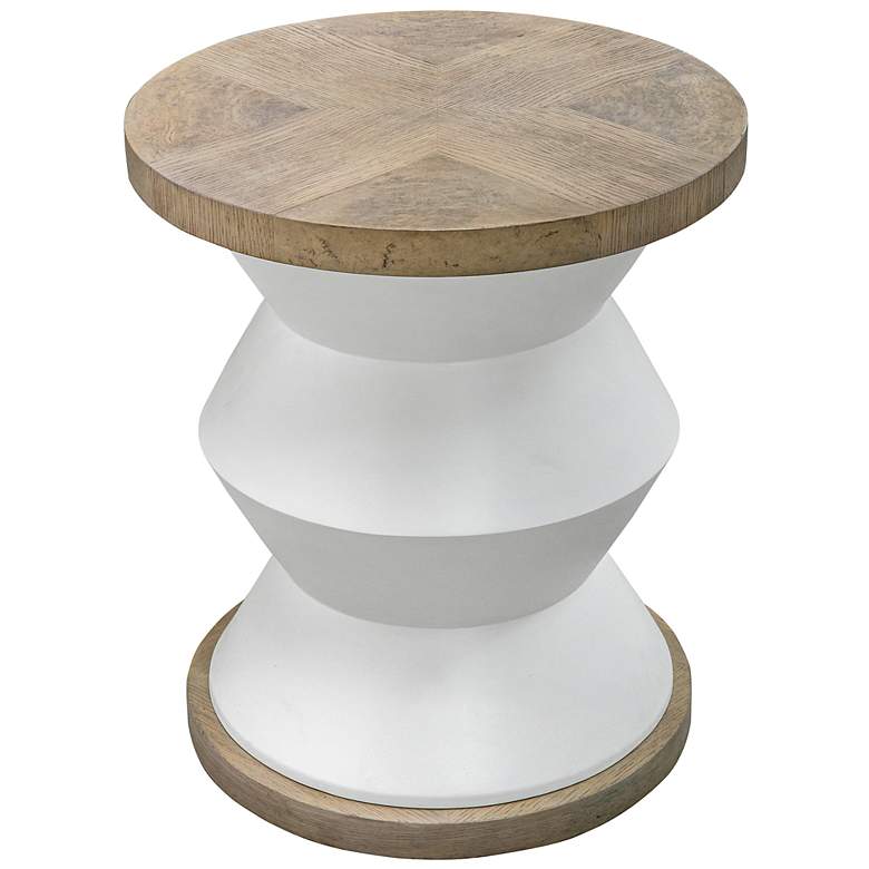 Image 2 Spool White and Honey Side Table