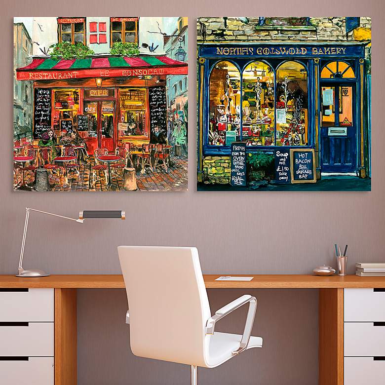 Image 1 Spot I and IV 41 1/4" Square 2-Piece Glass Wall Art Set
