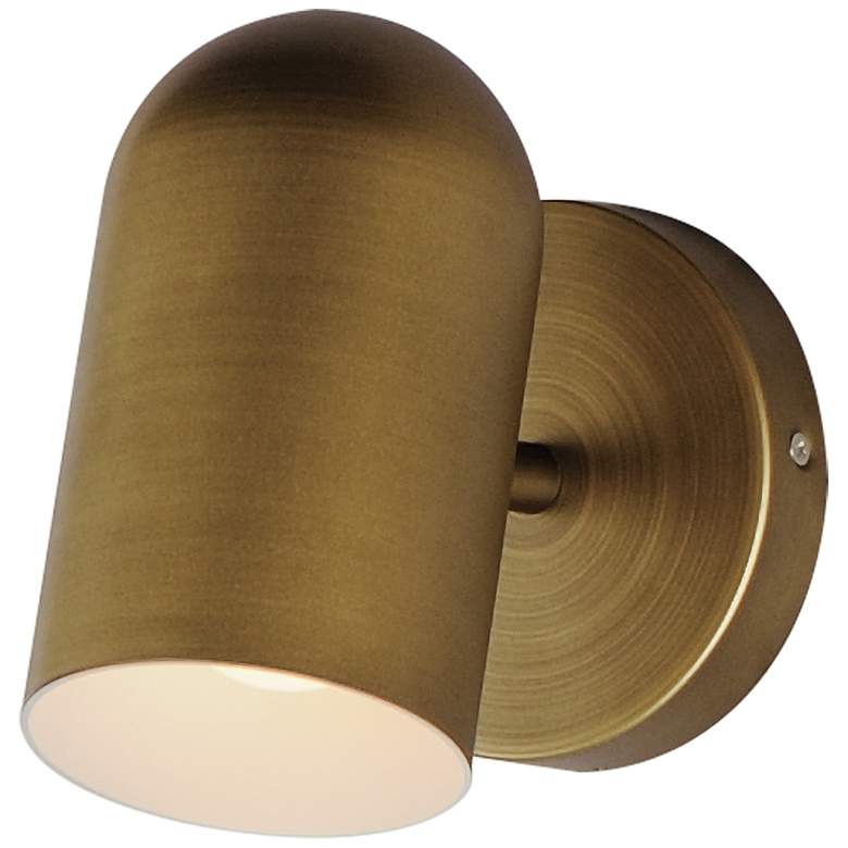 Image 1 Spot Light 6 1/2"H Natural Aged Brass LED Outdoor Wall Light