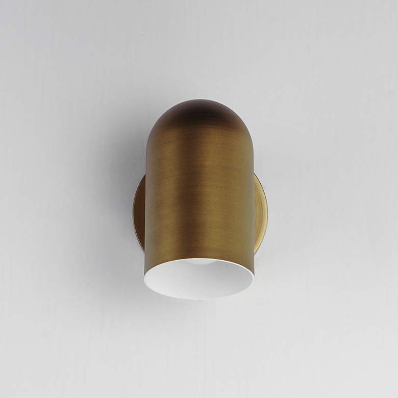 Image 2 Spot Light 6 1/2"H Natural Aged Brass LED Outdoor Wall Light more views