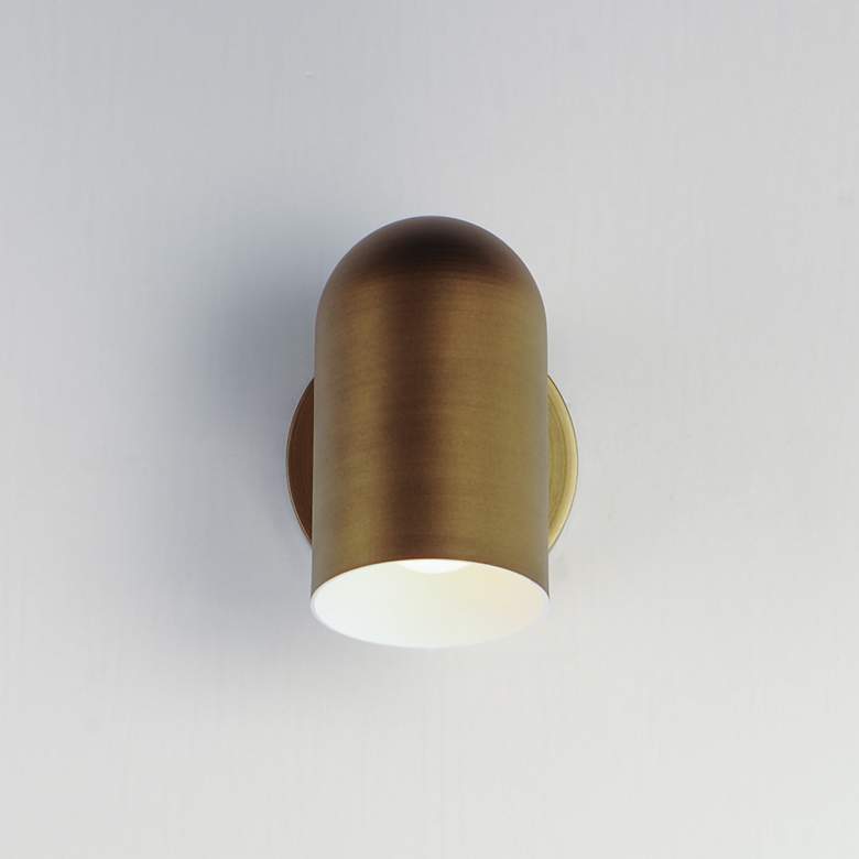 Image 3 Spot Light 6 1/2"H Natural Aged Brass LED Outdoor Wall Light more views