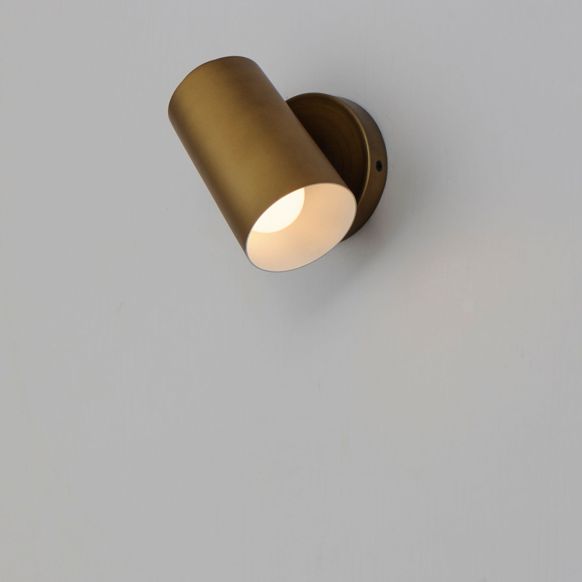 Image 5 SpotLight Outdoor Natural Aged Brass LED Sconce - Cylinder more views