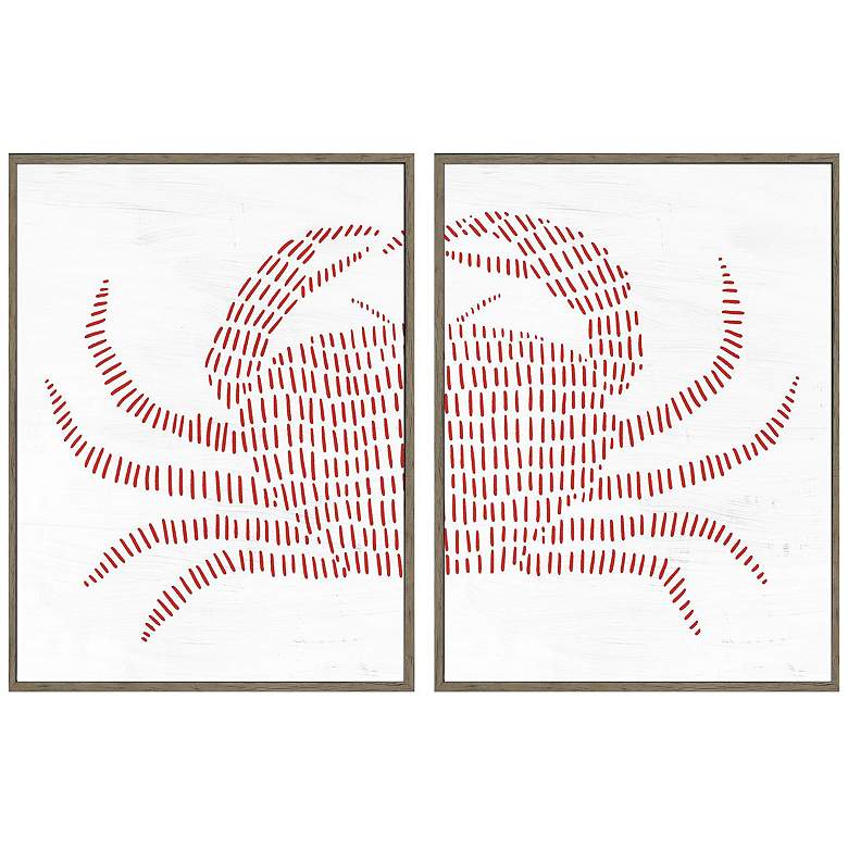 Image 1 Spotted Crab 12"W x 16"H Non-Glass Framed Art Set of 2