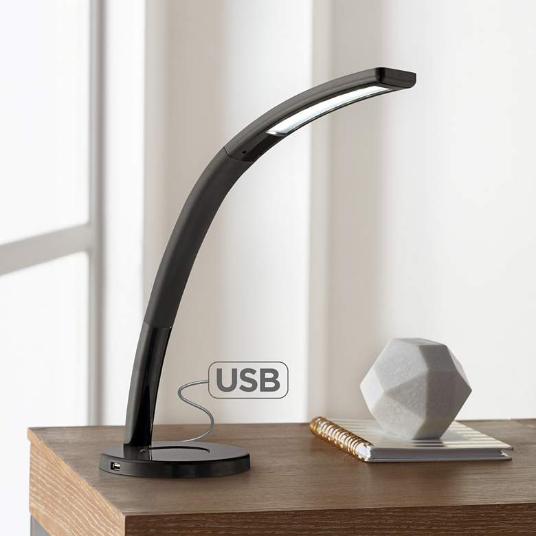 Image 1 Spree Black LED Desk Lamp with USB Port