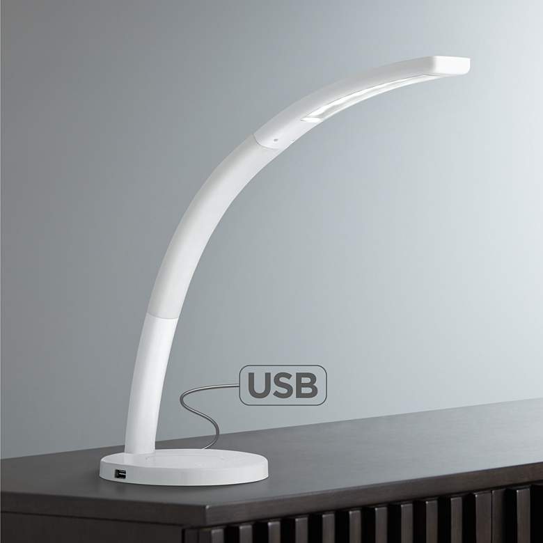 Image 1 Spree White LED Desk Lamp with USB Port