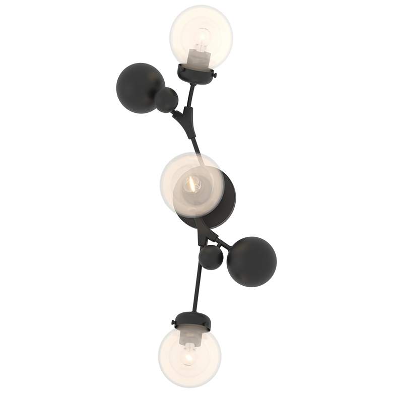 Image 1 Sprig 29.8" High Black Sconce With Opaline Shade