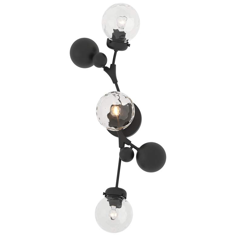 Image 1 Sprig 29.8 inch High Black Sconce With Water Glass Shade