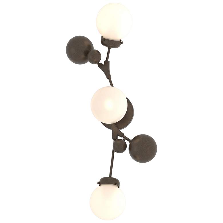 Image 1 Sprig 29.8" High Bronze Sconce With Opal Glass Shade