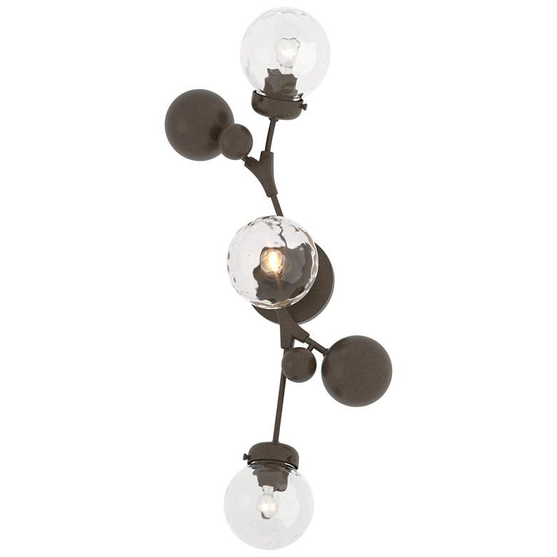 Image 1 Sprig 29.8" High Bronze Sconce With Water Glass Shade