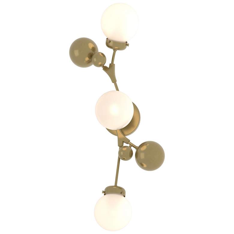 Image 1 Sprig 29.8" High Modern Brass Sconce With Opal Glass Shade