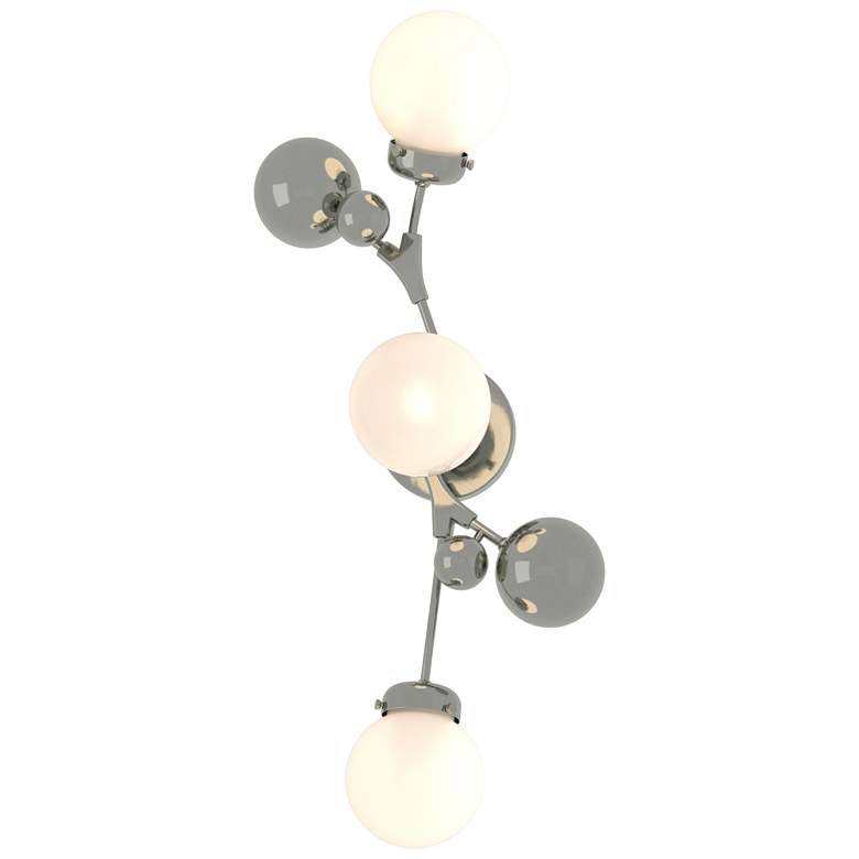 Image 1 Sprig 29.8" High Sterling Sconce With Opal Glass Shade