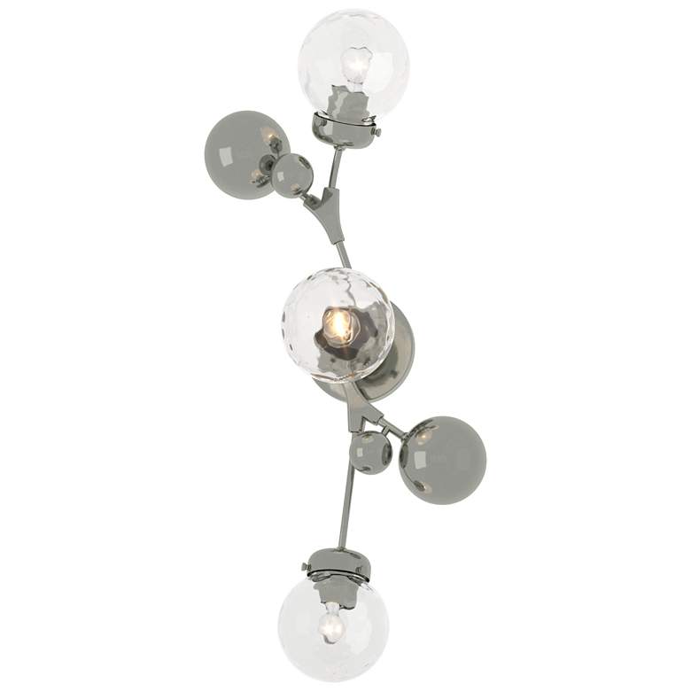Image 1 Sprig 29.8" High Sterling Sconce With Water Glass Shade