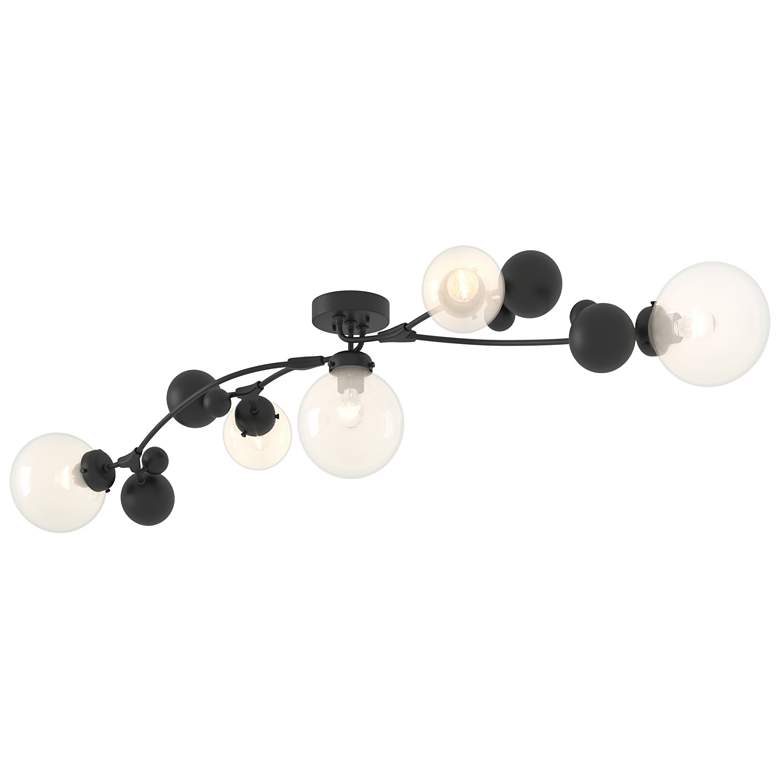 Image 1 Sprig 61.7" Wide Black Semi-Flush With Opaline Shade