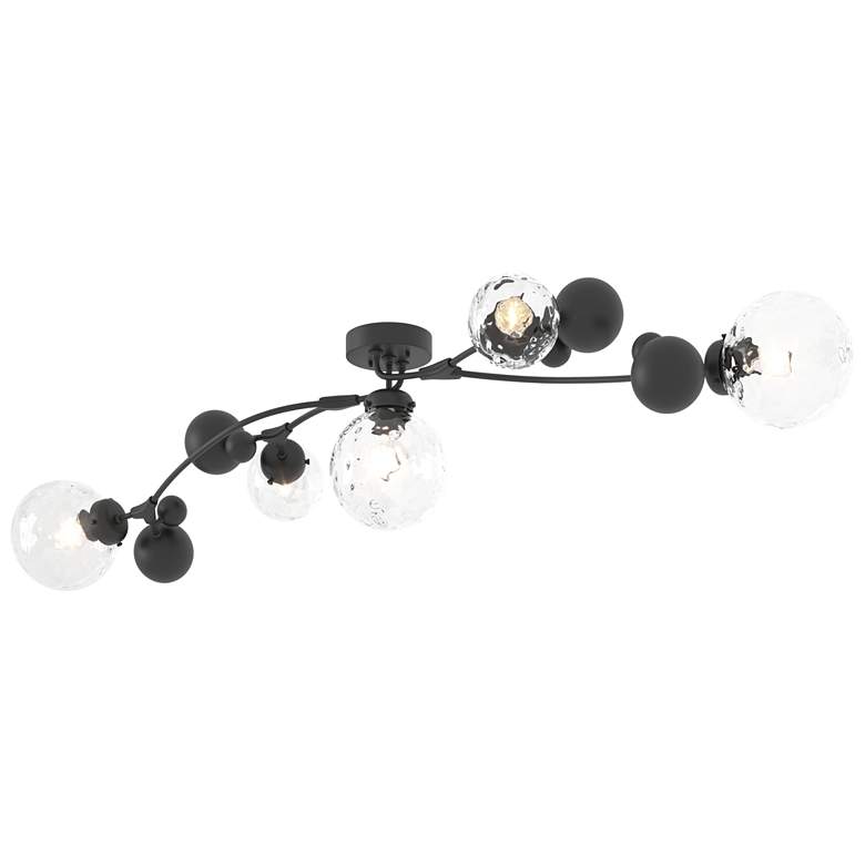 Image 1 Sprig 61.7 inch Wide Black Semi-Flush With Water Glass Shade