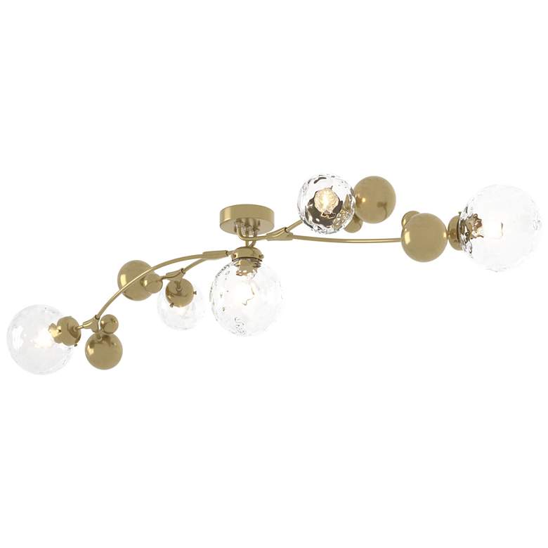 Image 1 Sprig 61.7" Wide Modern Brass Semi-Flush With Water Glass Shade