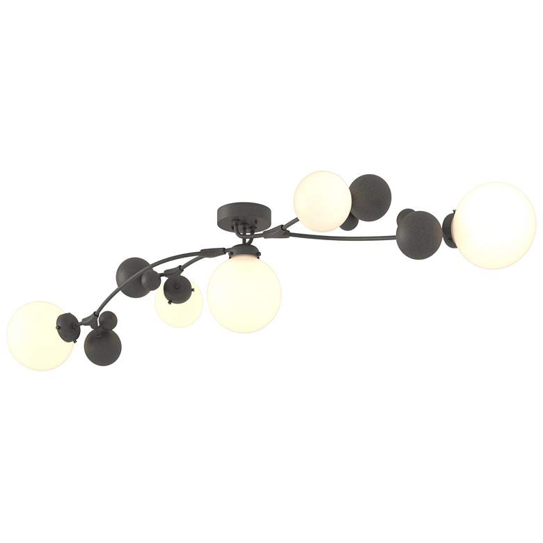 Image 1 Sprig 61.7" Wide Natural Iron Semi-Flush With Opal Glass Shade