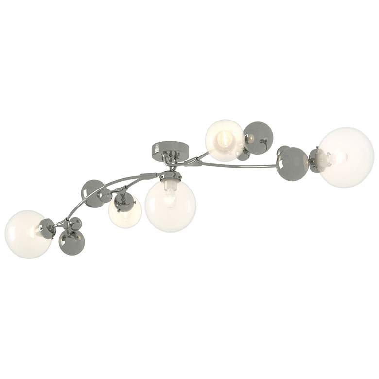Image 1 Sprig 61.7" Wide Sterling Semi-Flush With Opaline Shade