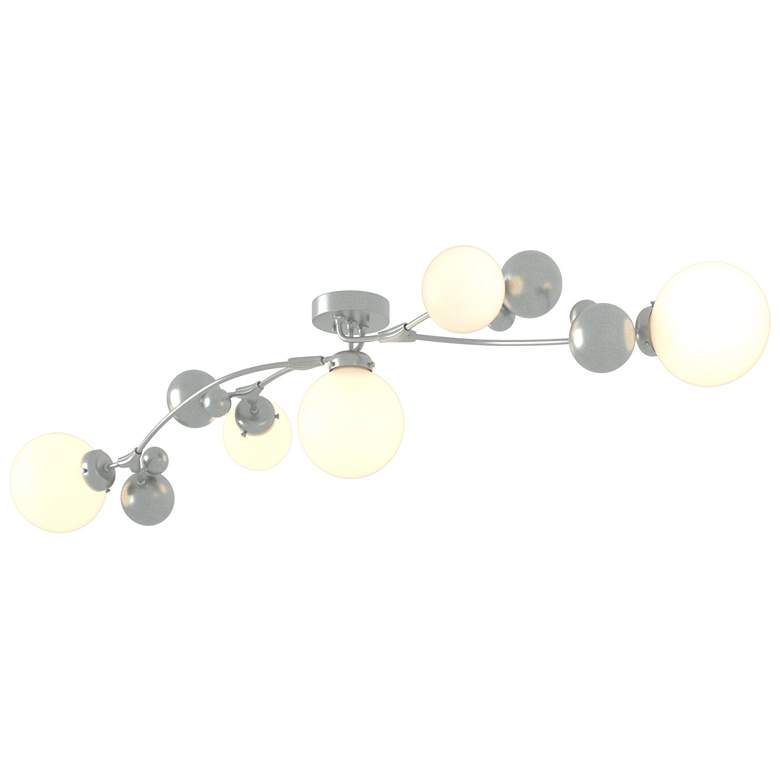 Image 1 Sprig 61.7 inch Wide Vintage Platinum Semi-Flush With Opal Glass Shade