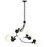 Sprig Pendant - Black Finish - Opal Glass