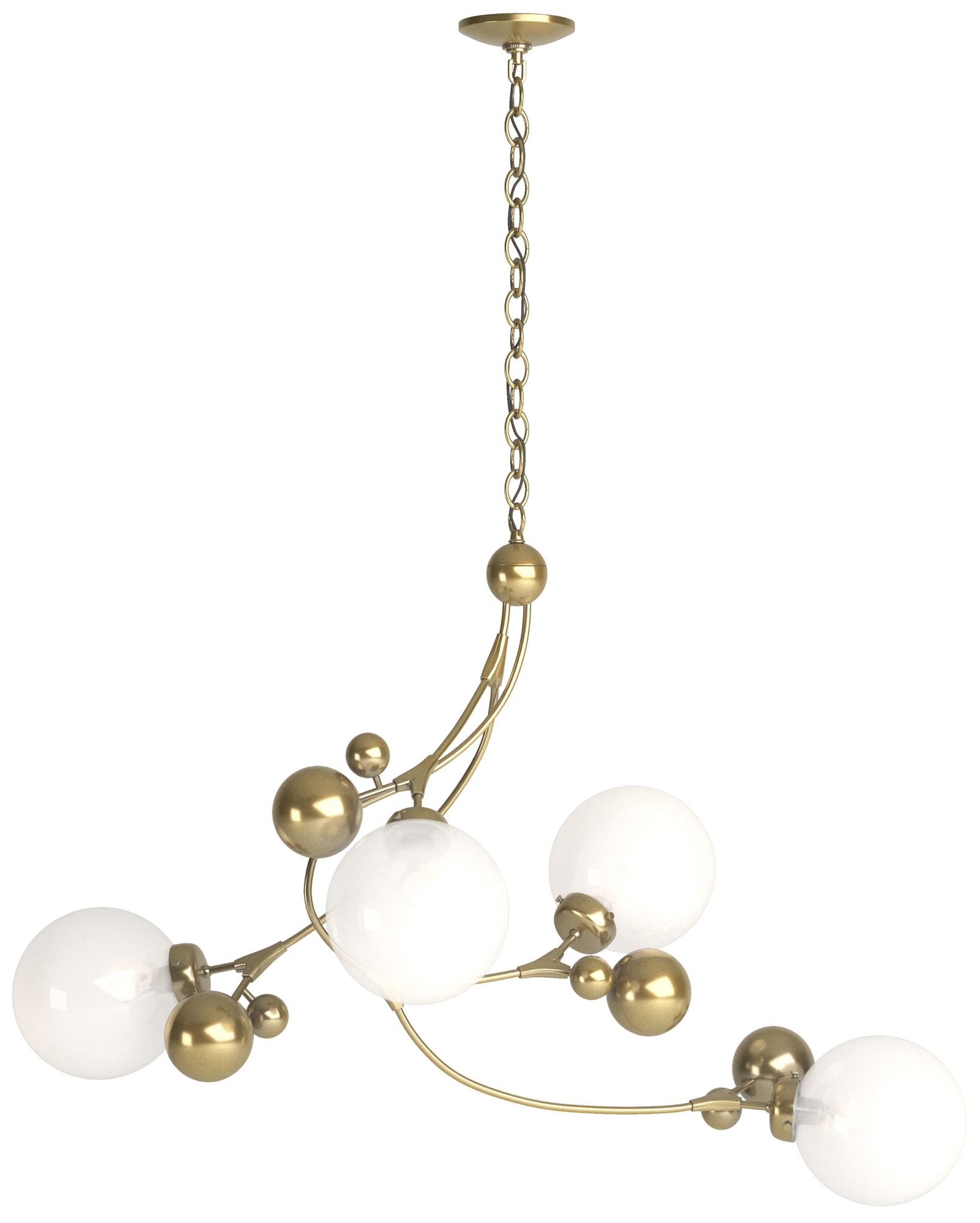 Sprig Pendant - Modern Brass - Opaline - Made to Order