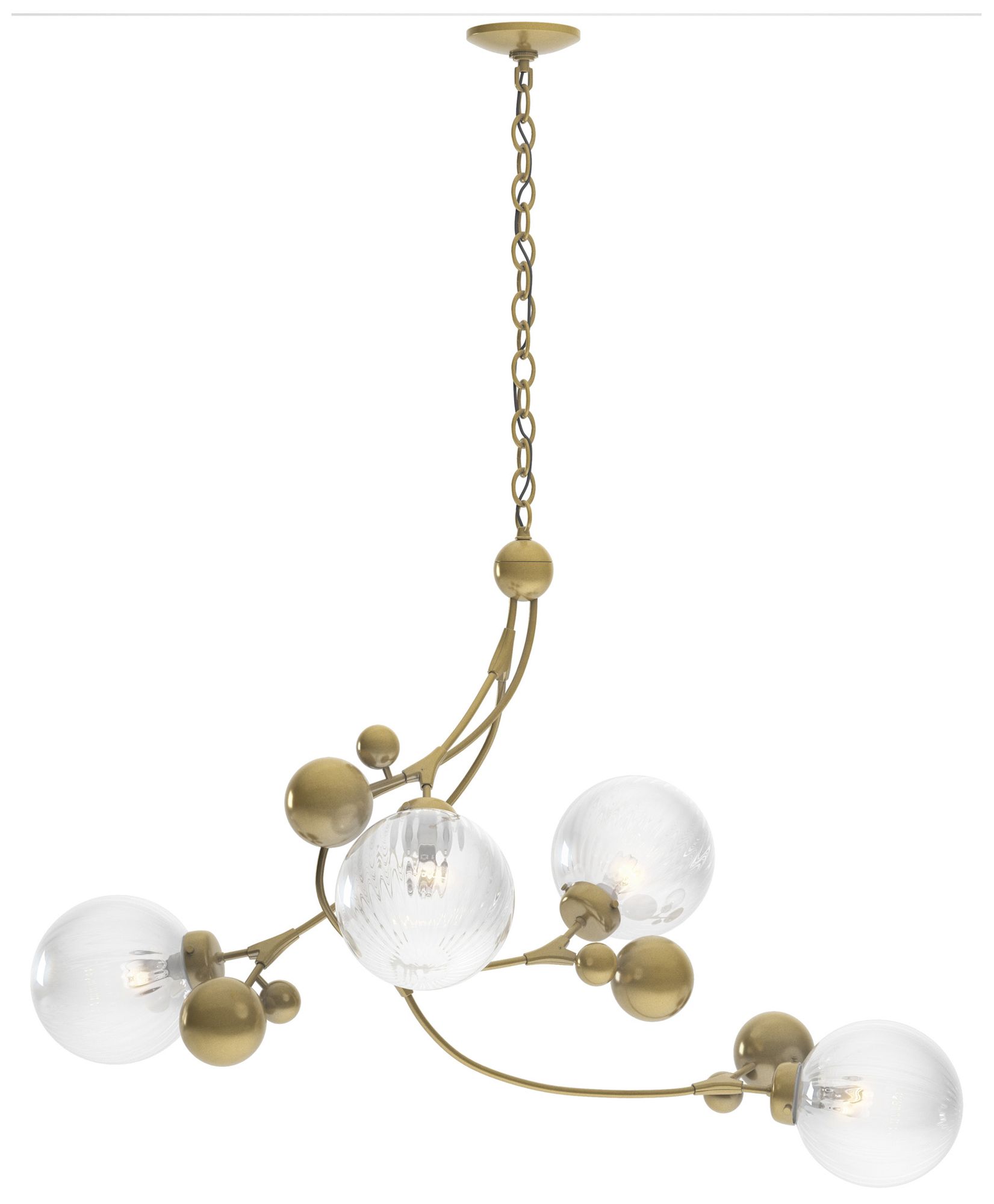 Sprig Pendant - Modern Brass - Water Glass - Made to Order
