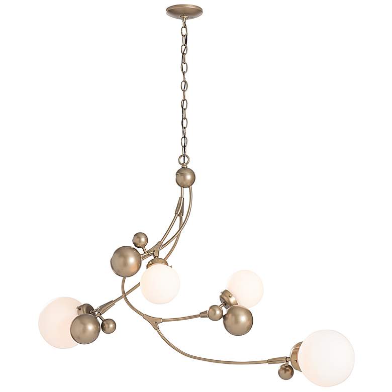 Image 1 Sprig Pendant - Soft Gold Finish - Opal Glass