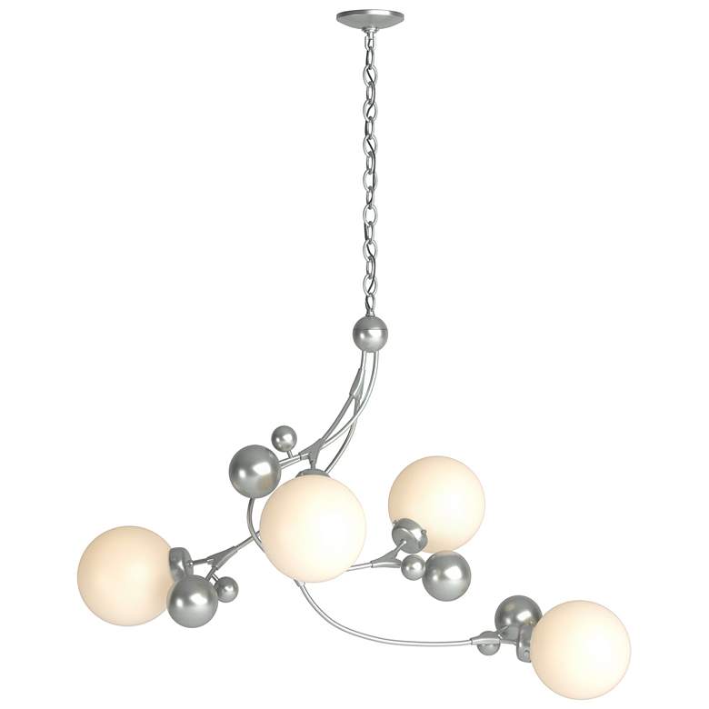 Image 1 Sprig Pendant - Vintage Platinum Finish - Opal Glass