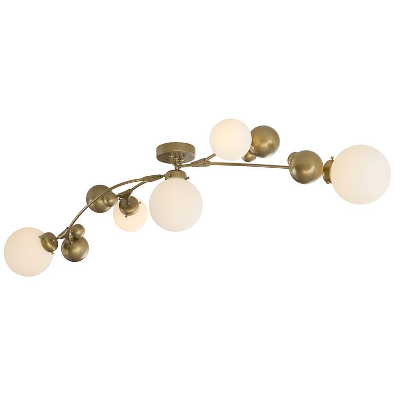 Image 1 Sprig Semi-Flush - Soft Gold Finish - Opal Glass