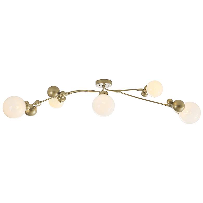 Image 1 Sprig Semi-Flush - Soft Gold Finish - Opaline