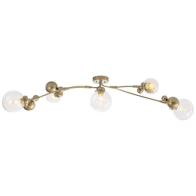 Image 1 Sprig Semi-Flush - Soft Gold Finish - Water Glass