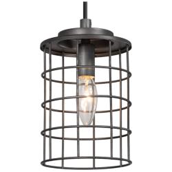 Sprin 5.2&quot; Wide Gray 1-Light Cylinder Pendant