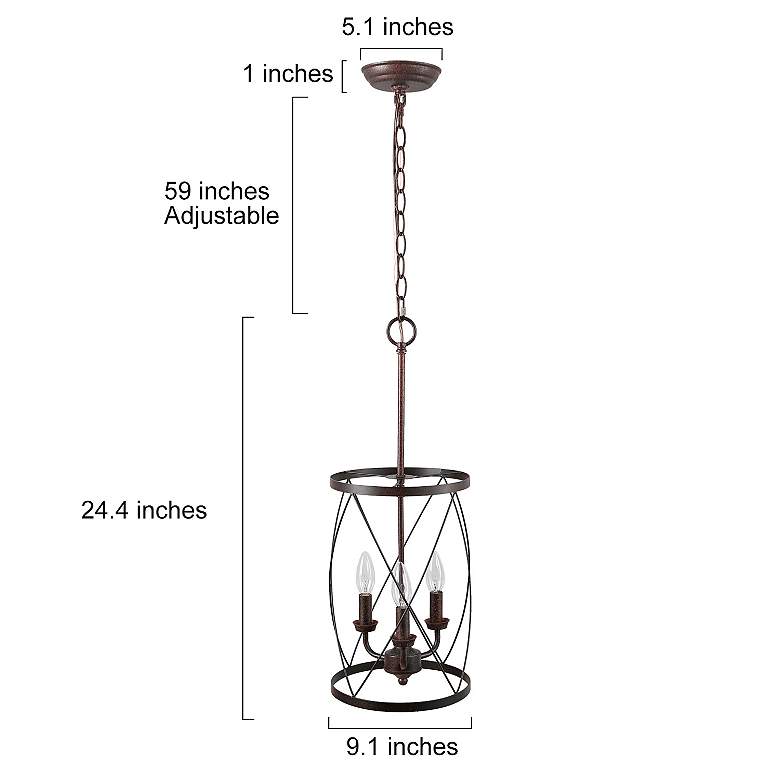 Image 7 Sprin 9" Wide 3-Light Open Candelabra Rustic Iron Mini Pendant more views