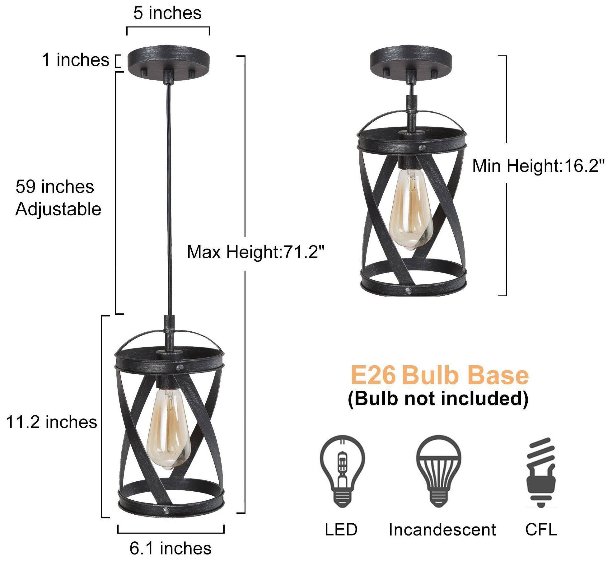 Image 2 Sprin Industrial 6" Wide 1-Light Pendant Light more views