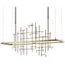 Spring 53.4" Dark Smoke Long LED Pendant with Clear Bubble Glass