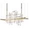 Spring 53.4" Dark Smoke Long LED Pendant with Clear Bubble Glass