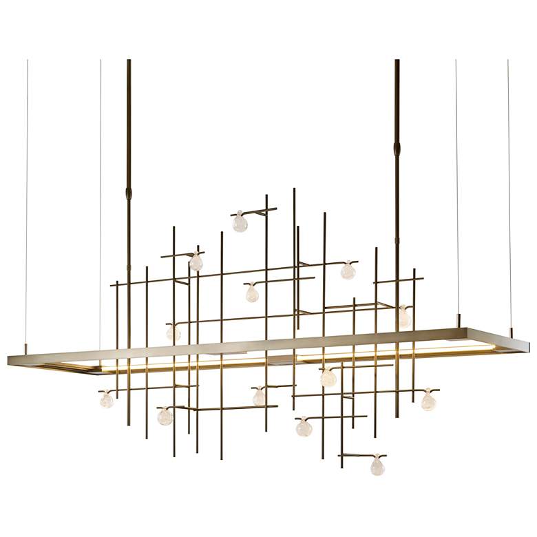 Image 1 Spring 53.4" Dark Smoke Short LED Pendant with Clear Bubble Glass