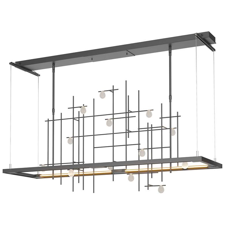 Image 1 Spring 53.4"W Black Standard LED Pendant w/ Clear Bubble Glass Shade