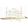 Spring 53.4"W Modern Brass Long LED Pendant w/ Clear Bubble Glass Shad