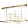 Spring 53.4"W Modern Brass Standard LED Pendant w/ Clear Bubble Glass