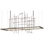 Spring 53.4"W Oil Rubbed Bronze Long LED Pendant w/ Clear Bubble Shade