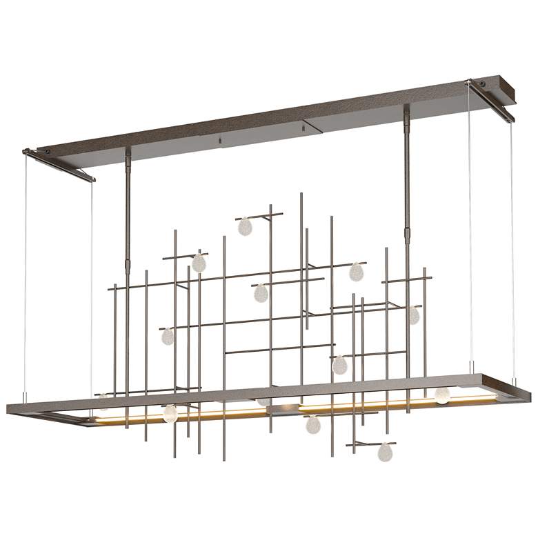 Image 1 Spring 53.4"W Oil Rubbed Bronze Standard LED Pendant w/ Clear Bubble S