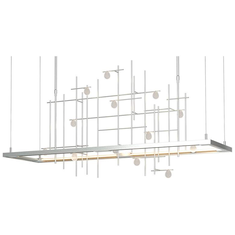 Image 1 Spring 53.4"W Short Height LED Pendant w/ Clear Bubble Glass Shade