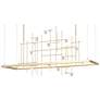Spring 53.4"W Soft Gold Long LED Pendant w/ Clear Bubble Glass Shade