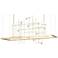 Spring 53.4"W Soft Gold Long LED Pendant w/ Clear Bubble Glass Shade
