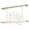 Spring 53.4"W Soft Gold Standard LED Pendant w/ Clear Bubble Glass Sha