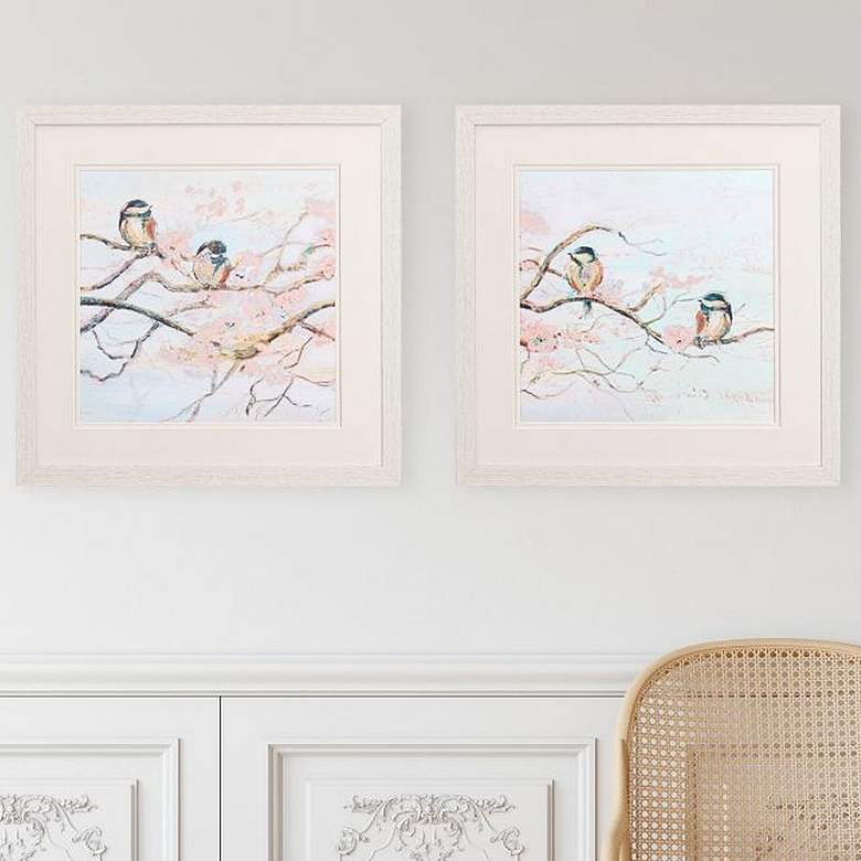 Image 2 Spring Branch Birds 17" Square 2-Piece Framed Wall Art Set