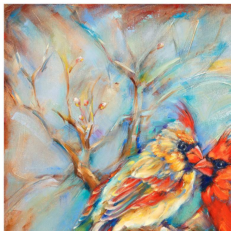 Image 2 Spring Cardinals 24" Square Outdoor Canvas Wall Art more views